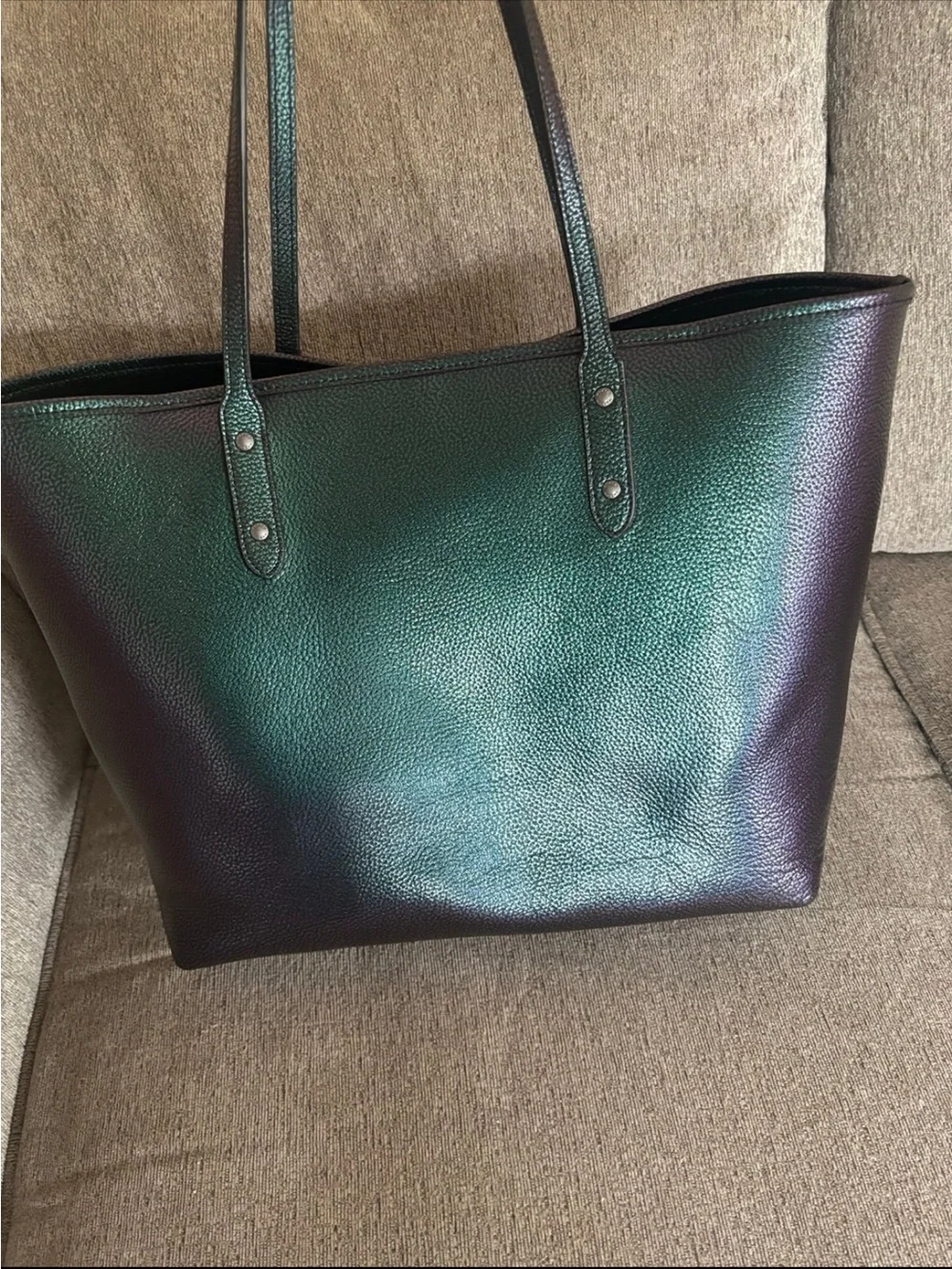 Coach Hologram Oil Slick Iridescent Mermaid Open City Tote 22550